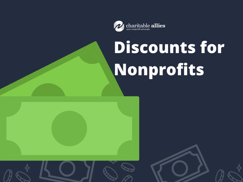 Two dollars on a black backdrop with the caption discounts for nonprofits