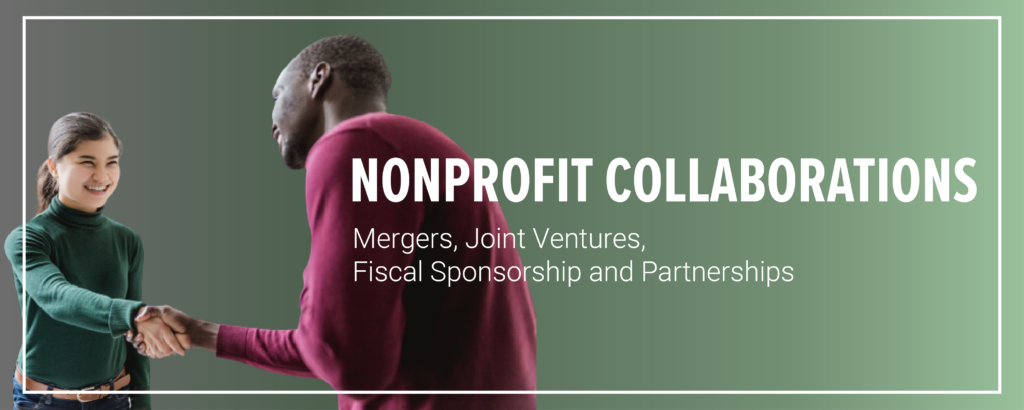 A man and a woman shaking hands about their nonprofit collaboration